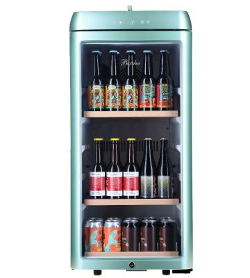 Vooraanzicht volgepakte bierkoelkast