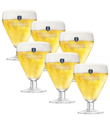 Affligem bierglazen op voet - 30cl - 6 stuks koop je bij Bierkoelkast.nl