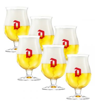 Duvel bierglazen op voet - 33cl - 6 stuks koop je bij Bierkoelkast.nl