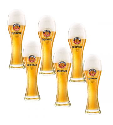 Zes Erdinger bierglazen 50 cl koop je bij Bierkoelkast.nl