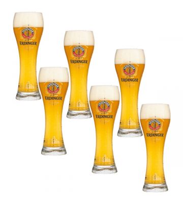 Zes Erdinger bierglazen 50 cl koop je bij Bierkoelkast.nl