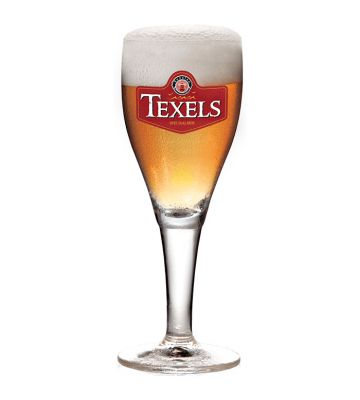 Enkel texels bierglas gevuld