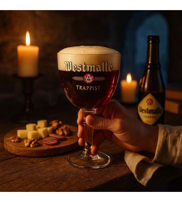 Westmalle bierglazen op voet - 33cl - 6 stuks