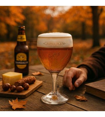Grimbergen bierglazen op voet - 33 cl - 6 stuks