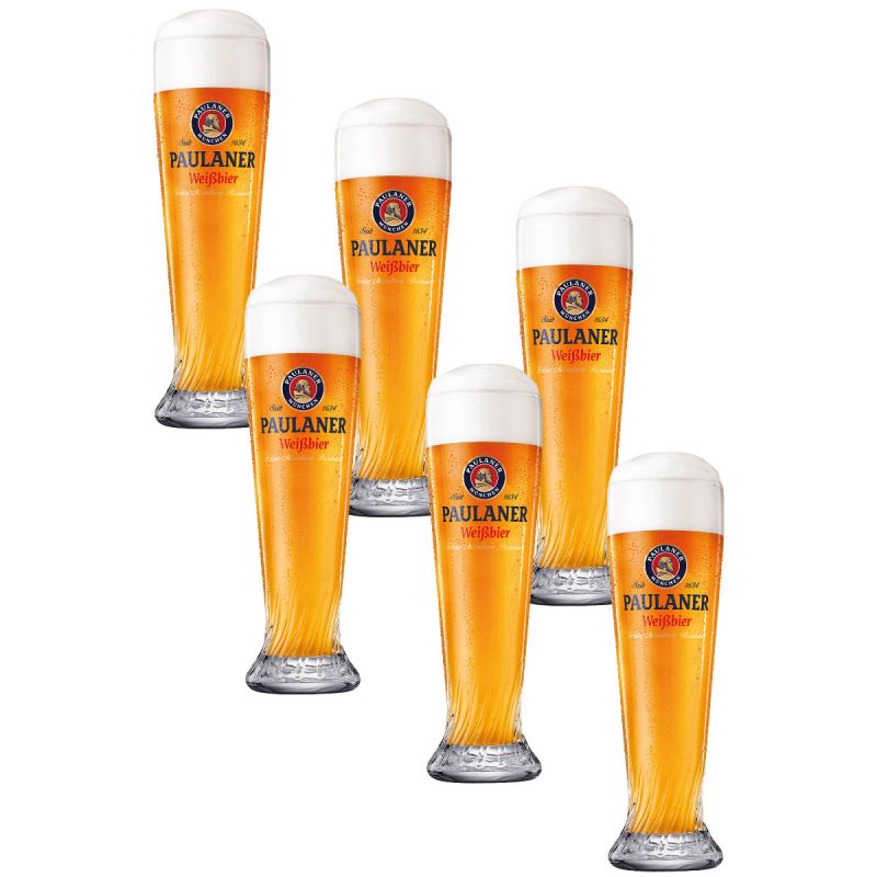 Paulaner Hefe bierglazen - 50cl - 6 stuks