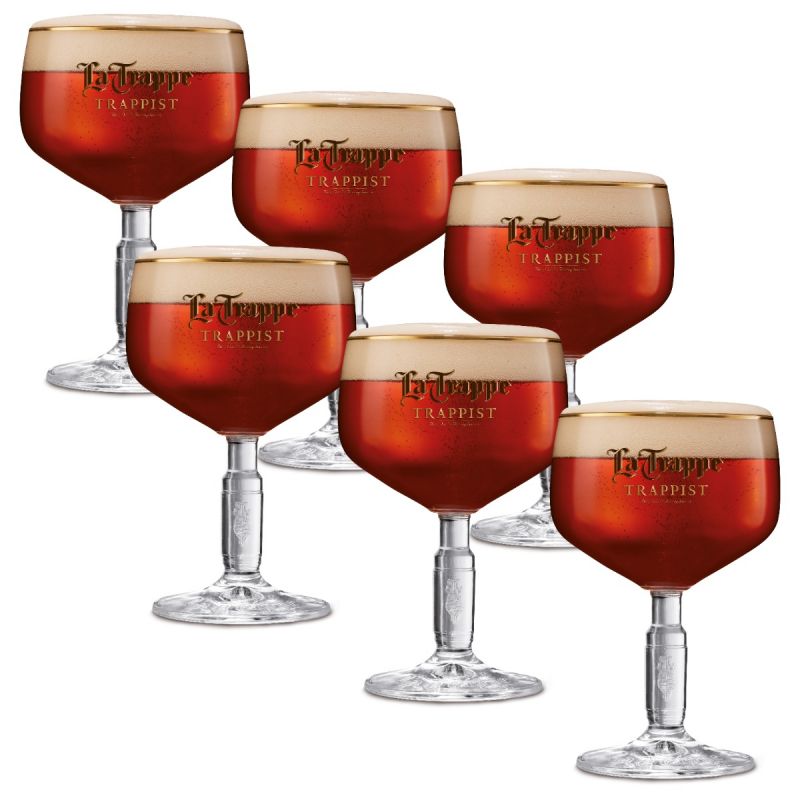 La Trappe bierglazen op voet - 25cl - 6 stuks