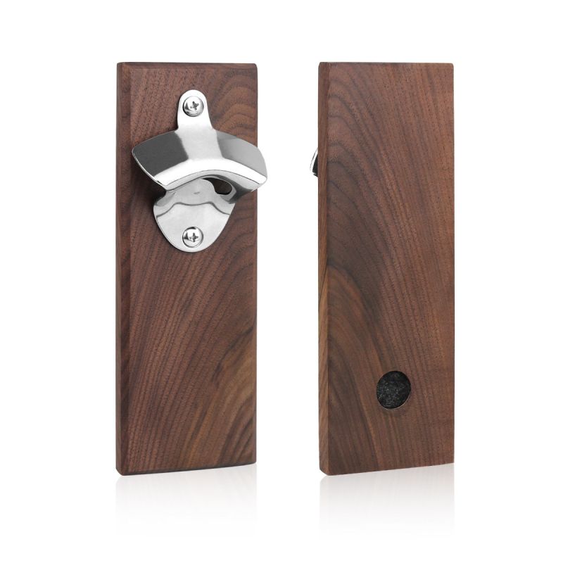 Houten magnetische bieropener