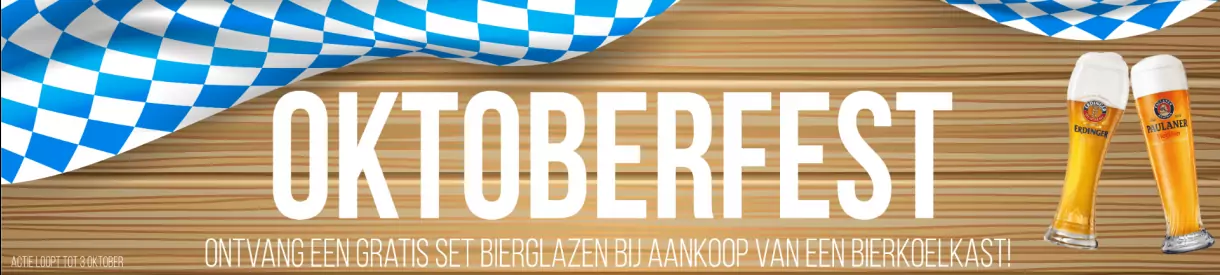 Oktoberfest - Gratis bierglazen bij aankoop van een bierkoelkast bij Bierkoelkast.nl