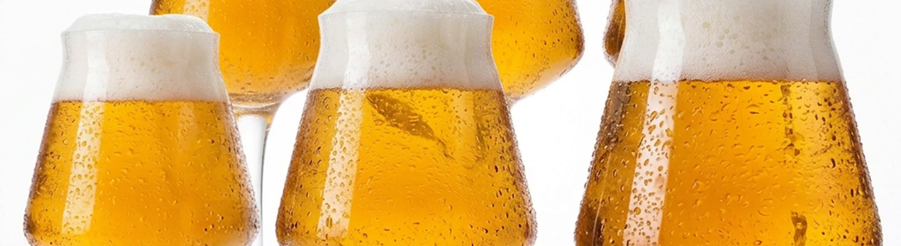 Teku bierglazen voor speciaalbier Teku bierglazen gevuld met speciaalbier
